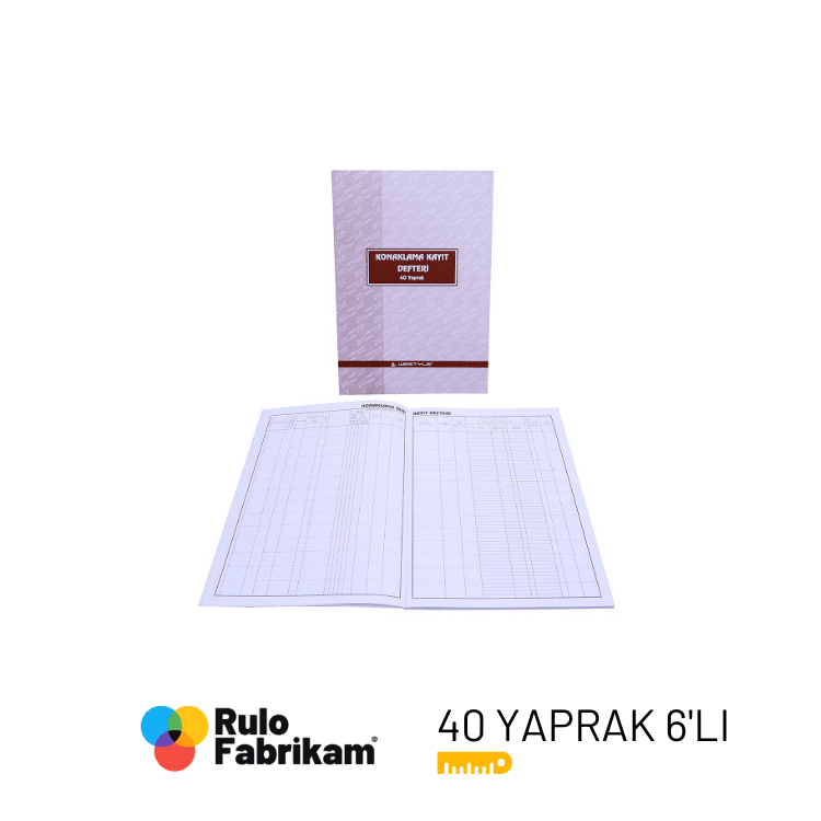 Konaklama Kayıt Defteri 40 Yaprak 6 Adet