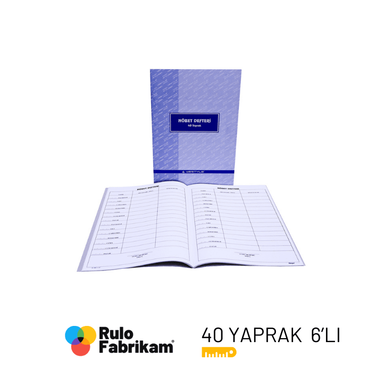Nöbet Defteri 40 Yaprak 6 Cilt