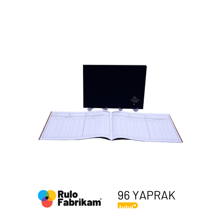 Ortaklar Pay defterinin ciltli gövdesinin açık sayfa yandan bakışla duruşu