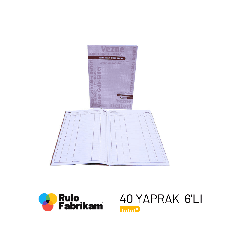 Vezne Defteri 40 Yaprak 6 Adet