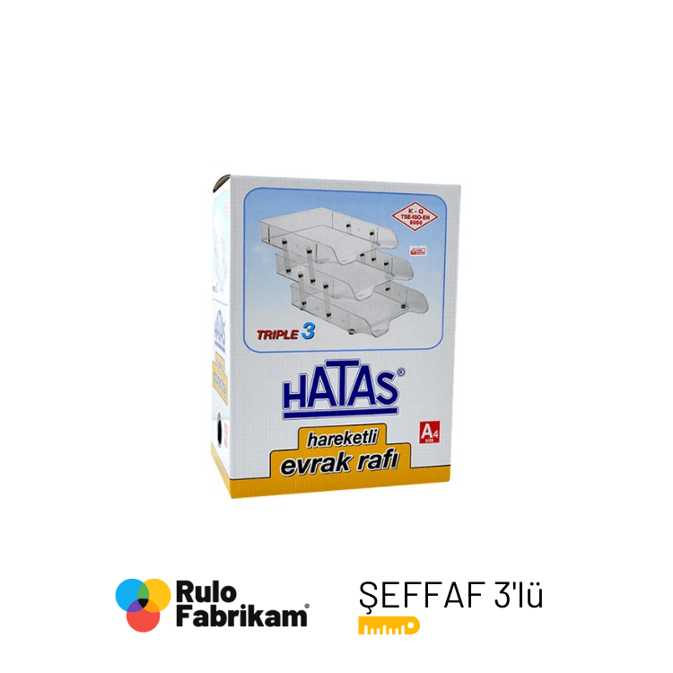 Hatas Evrak Rafı 3lü Hareketli Şeffaf