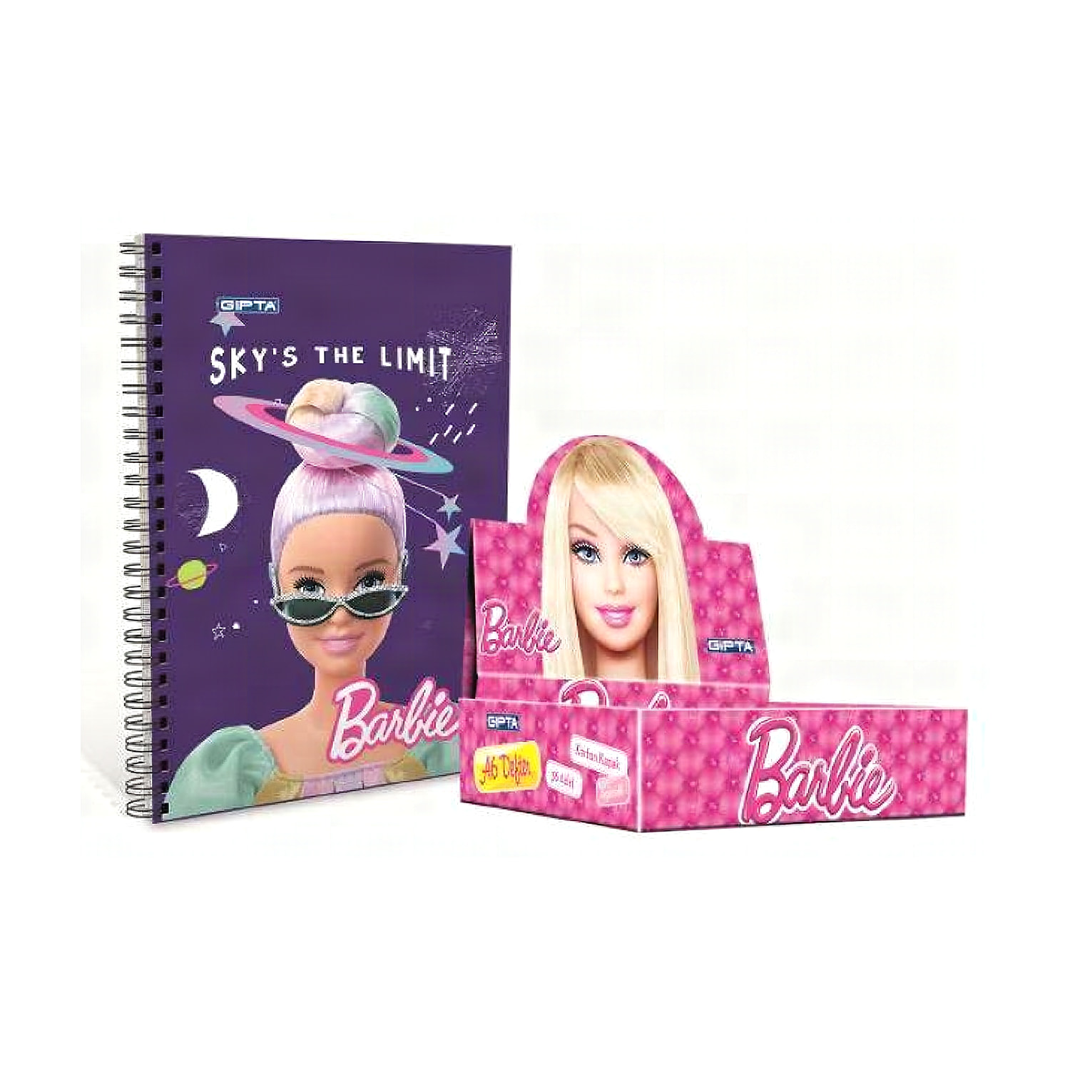 A6 Barbie karton kapaklı spiralli küçük boy defter ve kapağı