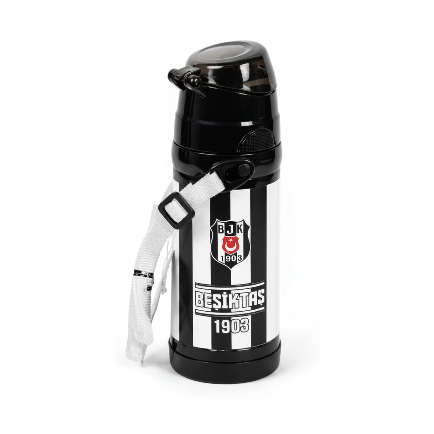 Beşiktaş Çelik Matara takım tasarımlı çelik gövdeli matara, ürün görünümü