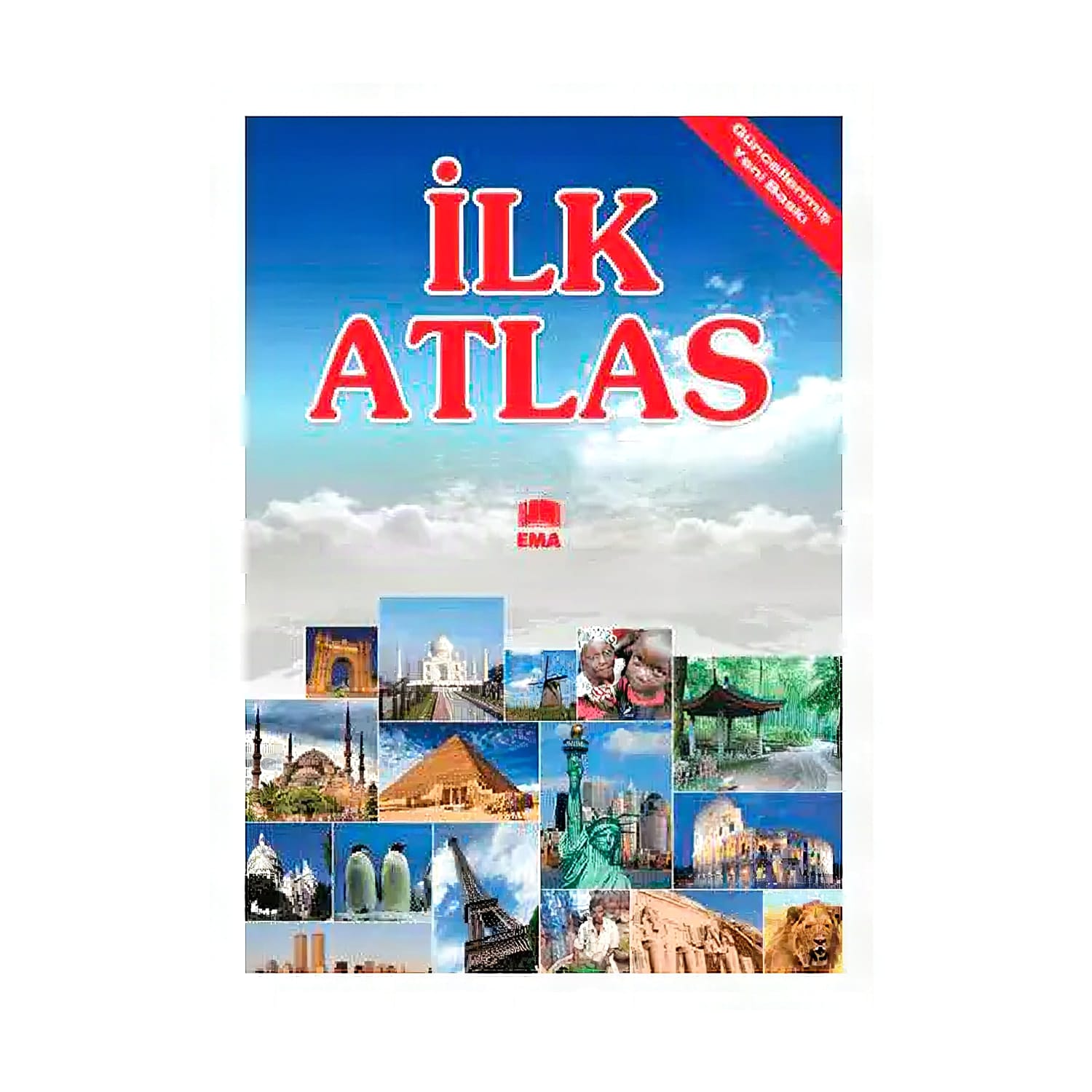 İlk Atlas ilkokul düzeyindeki atlasın açılmış harita sayfası duruşu