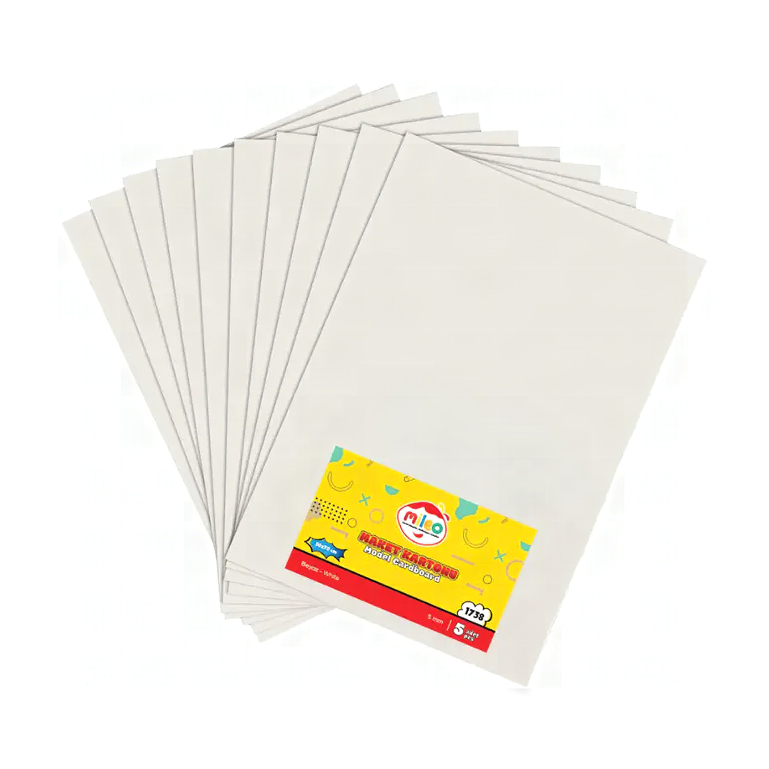 Mas Maket Kartonu - 5mm - 50x70 - 5'li - Beyaz