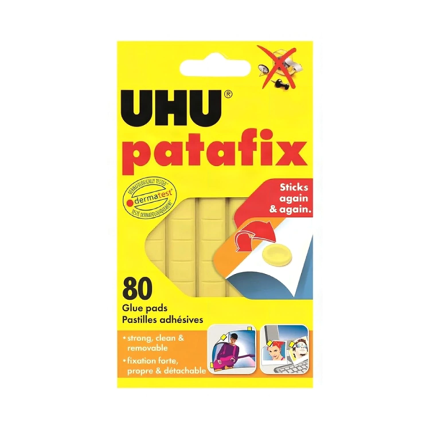 Uhu Tac Patafix sarı hazır kesilmiş hamur yapıştırıcı pedleri