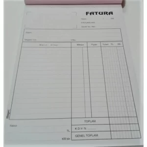 Fatura Defteri Büyük Boy Otokopili 2 Nüsha 12 Cilt